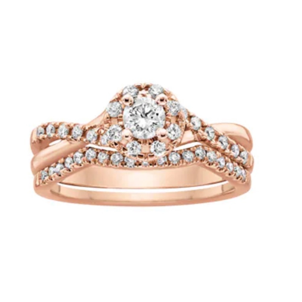 SOLD 5/8 ct. tw. Diamond Wedding Set 10K Rose Gold SOLD